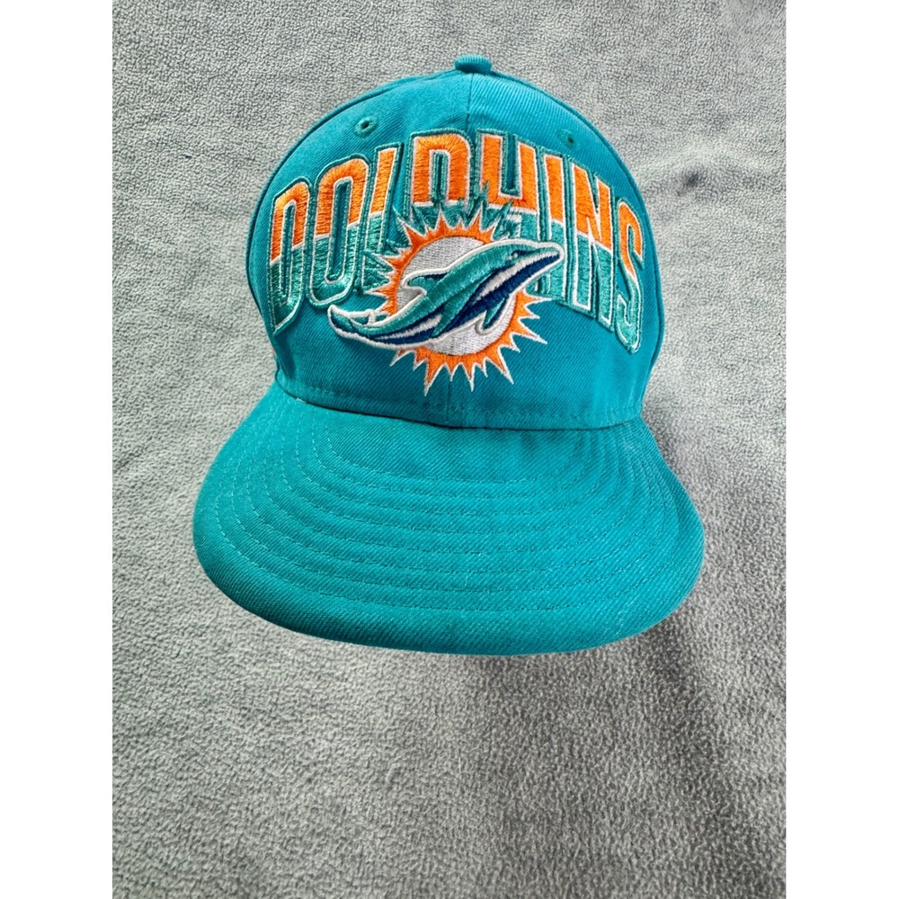 New Era Miami Dolphins 59FIFTY Fitted‎ Hat 7 5/8 Teal Orange NFL AFC Cap
